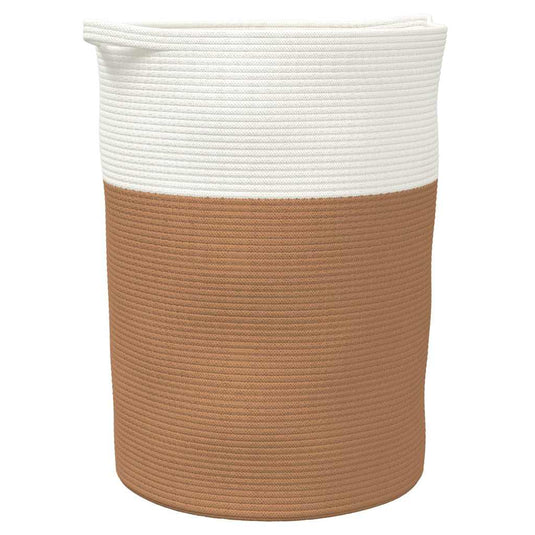 Vidaxl opbergmand ø 49x65 cm katoen bruin en wit