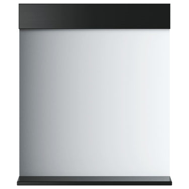Vidaxl badkamerspiegel met schap berg 60x12x70 cm massief hout zwart