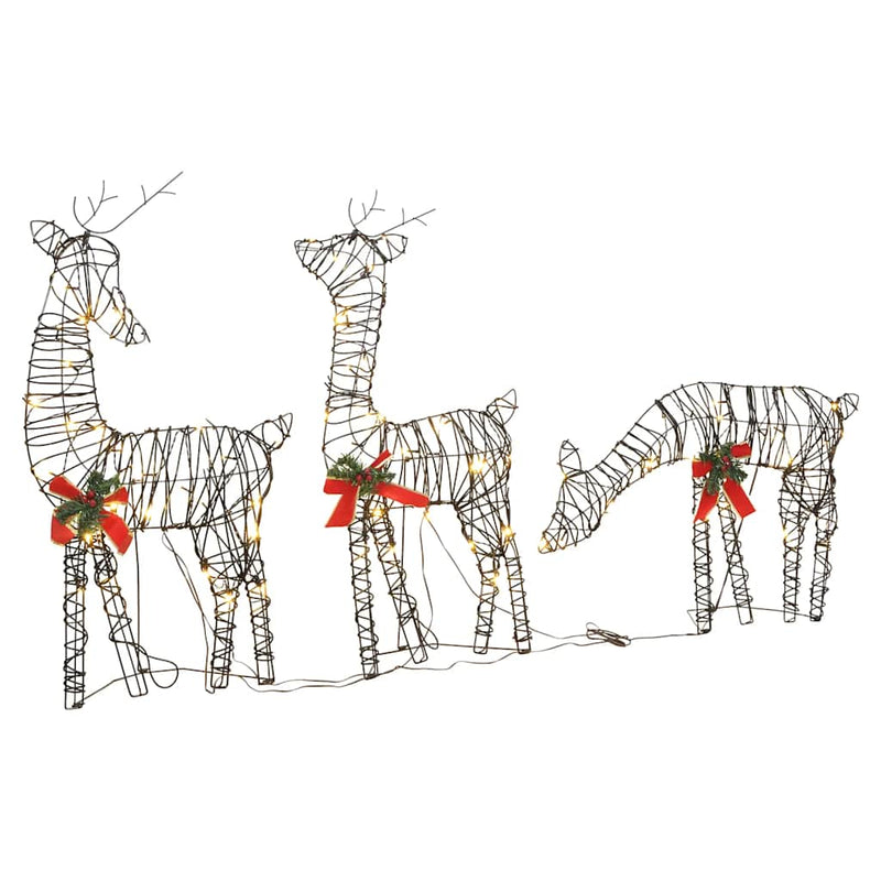 Load image into Gallery viewer, Vidaxl kerstversiering rendierfamilie 90 led's rattan warmwit
