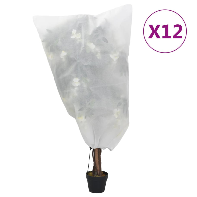 Load image into Gallery viewer, Vidaxl plantenhoezen met trekkoord 12 st 70 g m² 0,8x0,8 m

