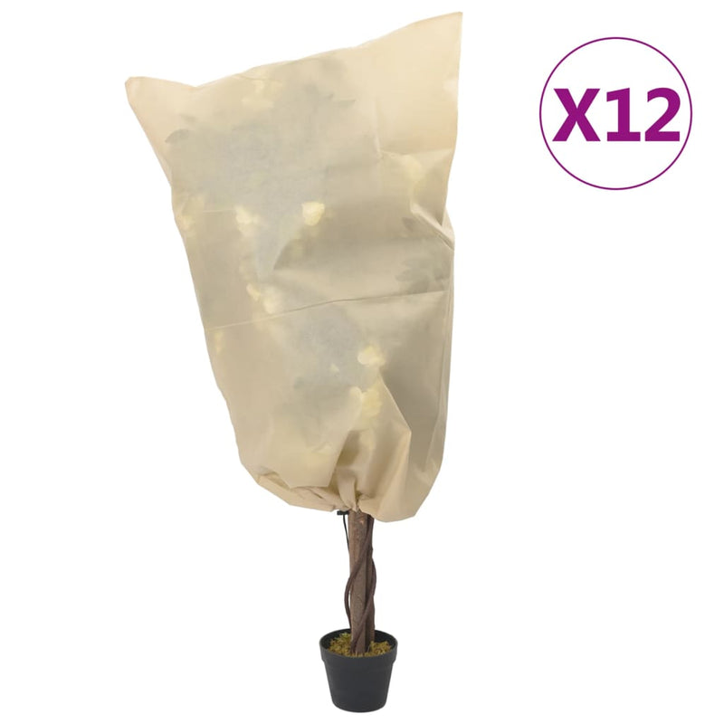 Load image into Gallery viewer, Vidaxl plantenhoezen met trekkoord 12 st 70 g m² 0,8x1,2 m
