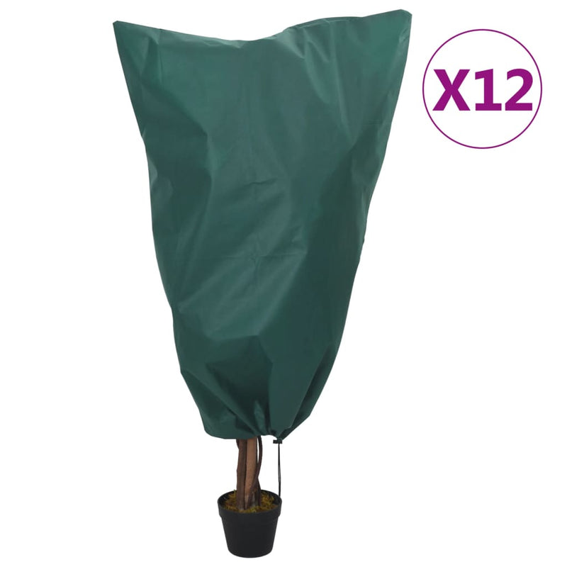 Load image into Gallery viewer, VidaXL Plantenhoezen met trekkoord 12 st 70 g m² 0,8x1 m
