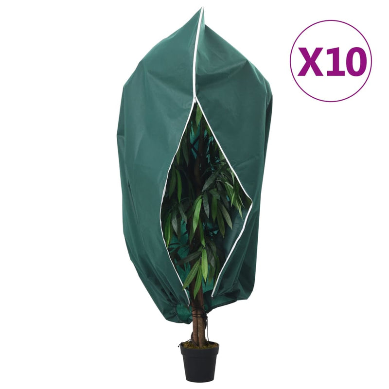 Load image into Gallery viewer, Vidaxl plantenhoezen met ritssluiting 10 st 70 g m² 1x1,55 m
