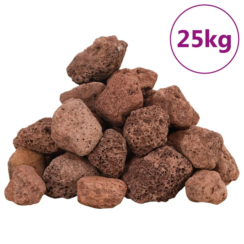 Load image into Gallery viewer, Vidaxl lavastenen 25 kg 3-5 cm rood
