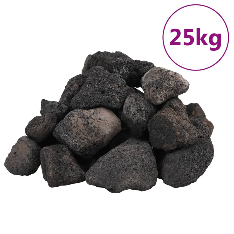 Load image into Gallery viewer, Vidaxl lavastenen 25 kg 5-8 cm zwart
