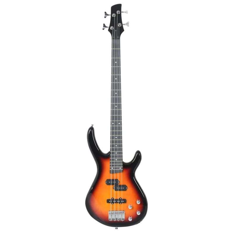 Load image into Gallery viewer, Vidaxl basgitaar voor beginners elektrisch met tas 4 4 46 bruin zwart
