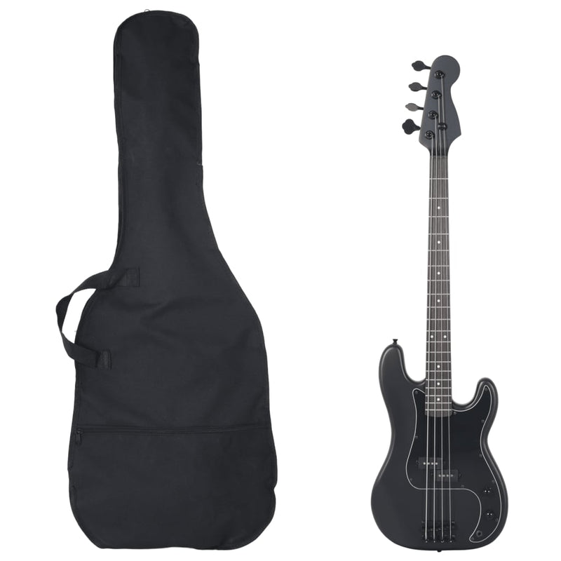 Load image into Gallery viewer, Vidaxl basgitaar voor beginners elektrisch met tas 4 4 46 zwart
