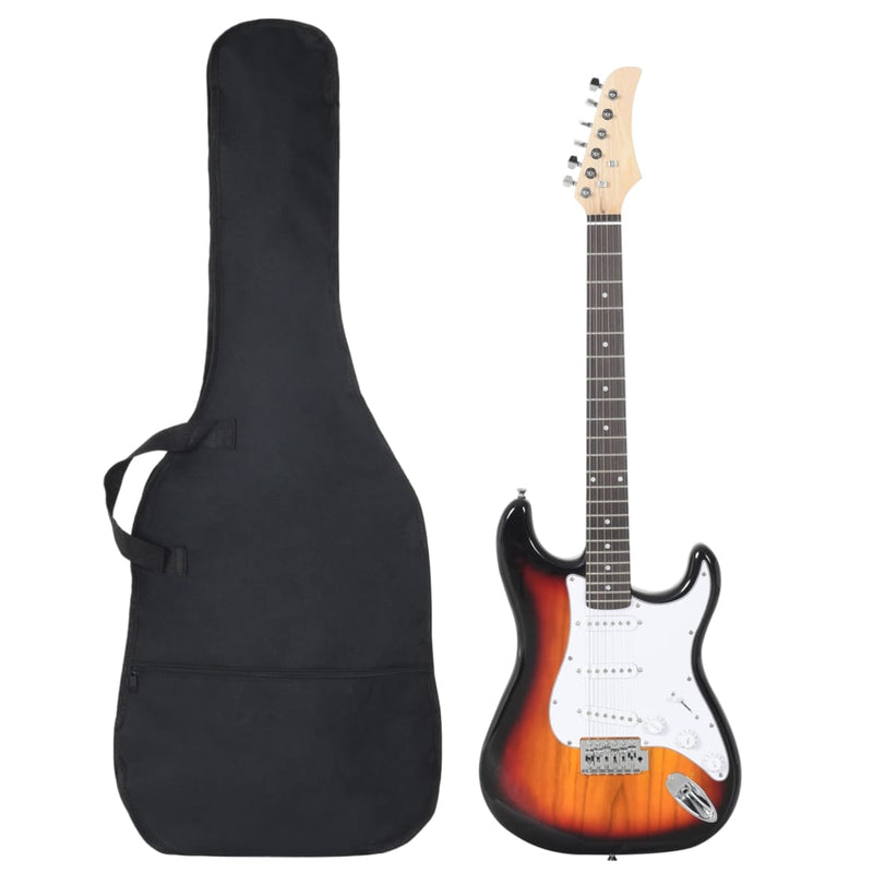 Load image into Gallery viewer, Vidaxl gitaar voor beginners elektrisch met tas 4 4 39 bruin en wit
