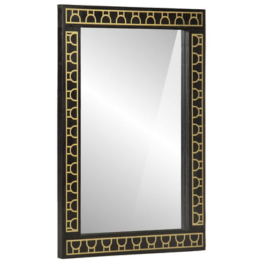 Vidaxl badkamerspiegel 50x70x2,5 cm massief mangohout en glas