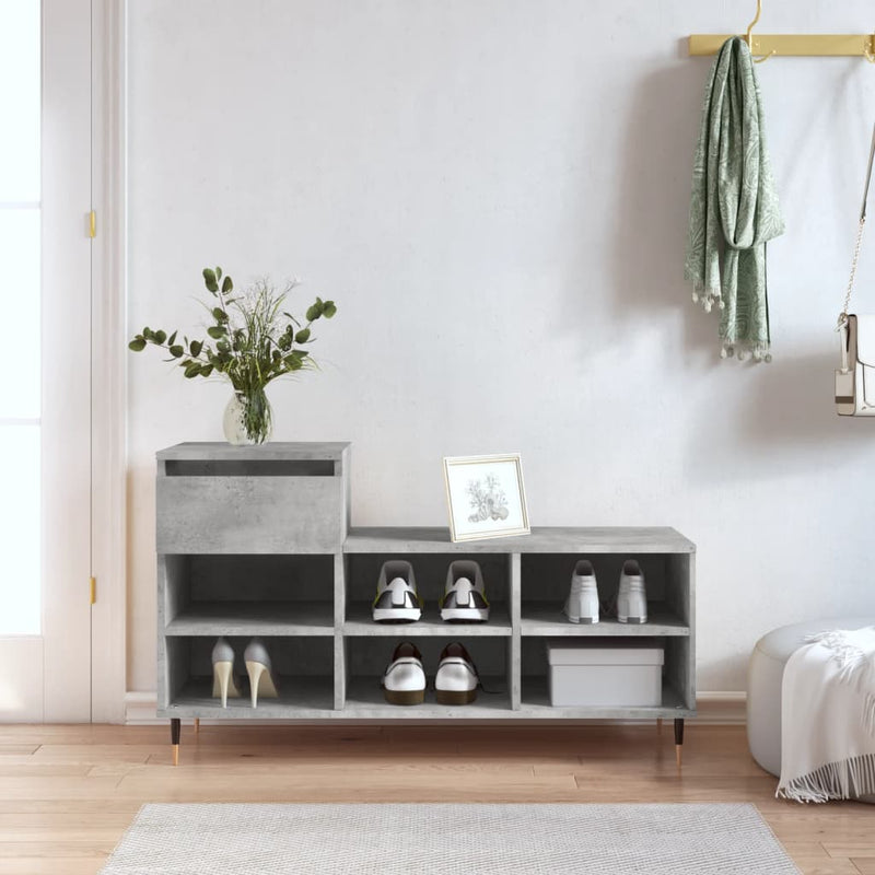 Load image into Gallery viewer, Vidaxl schoenenkast 102x36x60 cm bewerkt hout betongrijs
