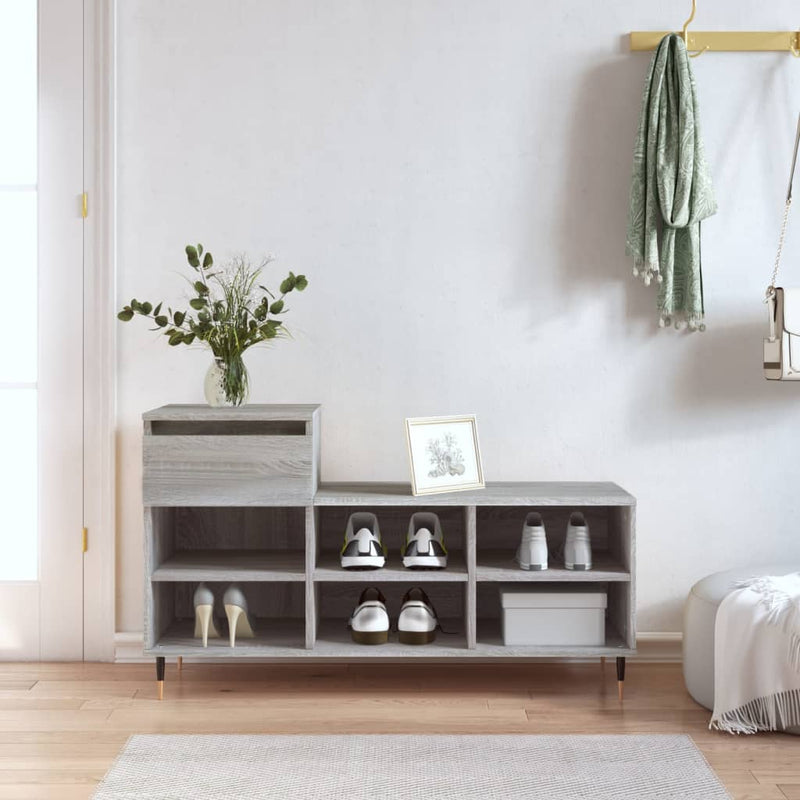 Load image into Gallery viewer, Vidaxl schoenenkast 102x36x60 cm bewerkt hout sonoma grijs
