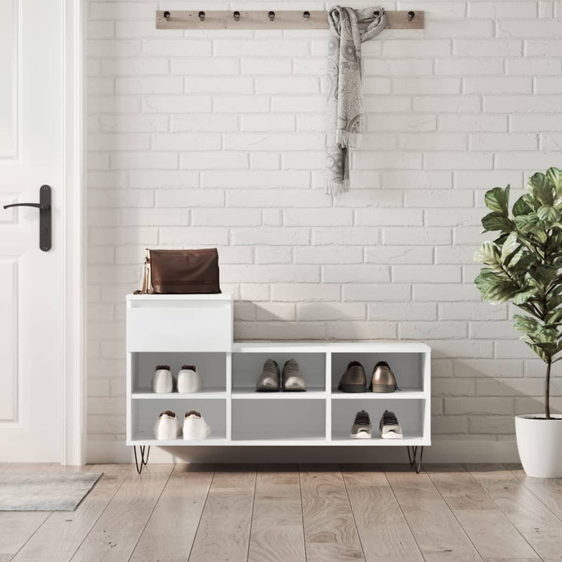 Load image into Gallery viewer, Vidaxl schoenenkast 102x36x60 cm bewerkt hout wit
