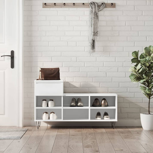 Vidaxl schoenenkast 102x36x60 cm bewerkt hout wit