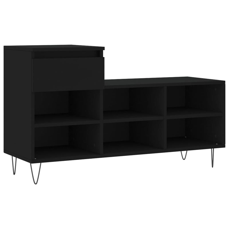 Load image into Gallery viewer, Vidaxl schoenenkast 102x36x60 cm bewerkt hout zwart
