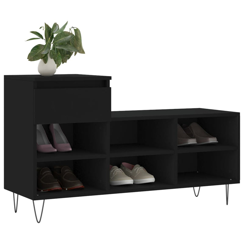 Load image into Gallery viewer, Vidaxl schoenenkast 102x36x60 cm bewerkt hout zwart
