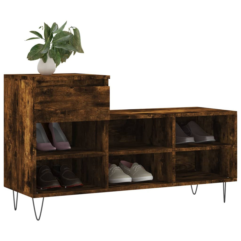 Load image into Gallery viewer, Vidaxl schoenenkast 102x36x60 cm bewerkt hout gerookt eikenkleurig
