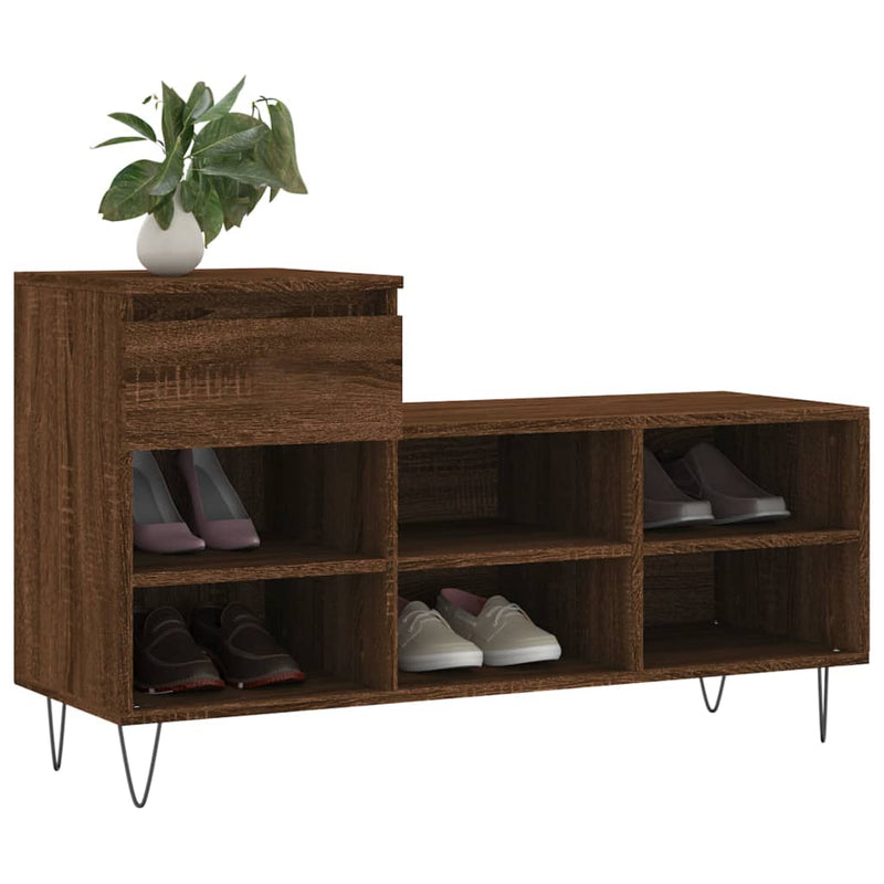 Load image into Gallery viewer, Vidaxl schoenenkast 102x36x60 cm bewerkt hout bruin eikenkleur
