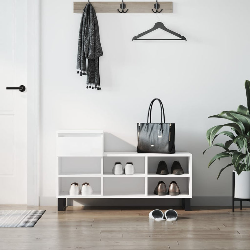 Load image into Gallery viewer, Vidaxl schoenenkast 102x36x60 cm bewerkt hout wit
