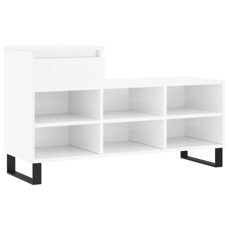 Load image into Gallery viewer, Vidaxl schoenenkast 102x36x60 cm bewerkt hout hoogglans wit
