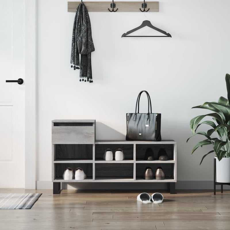 Load image into Gallery viewer, Vidaxl schoenenkast 102x36x60 cm bewerkt hout sonoma grijs
