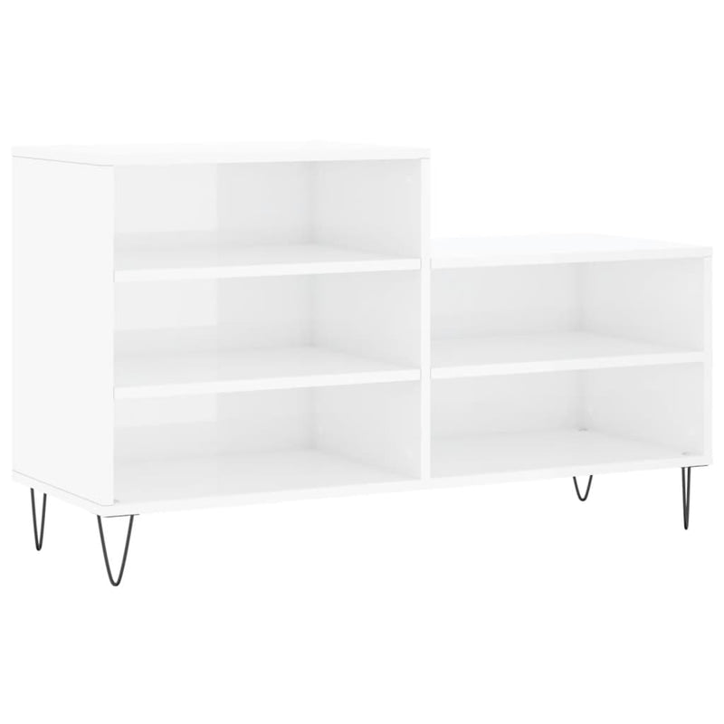 Load image into Gallery viewer, Vidaxl schoenenkast 102x36x60 cm bewerkt hout hoogglans wit
