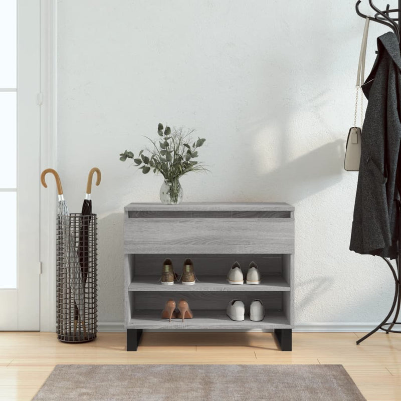 Load image into Gallery viewer, Vidaxl schoenenkast 70x36x60 cm bewerkt hout sonoma grijs
