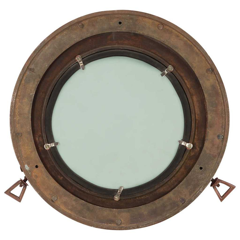 Load image into Gallery viewer, Vidaxl wandspiegel patrijspoort ø38 cm aluminium en glas
