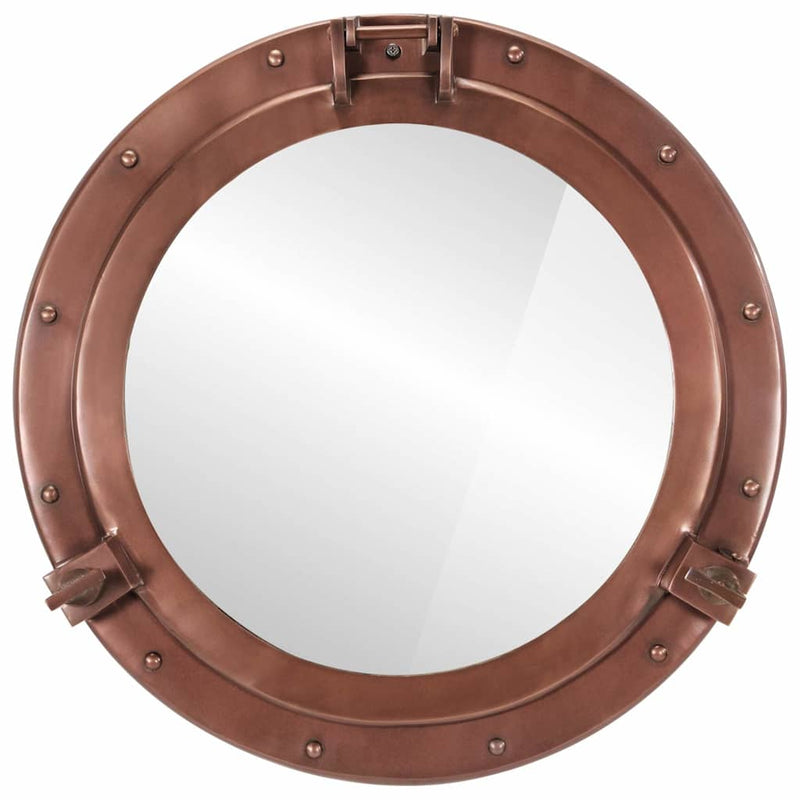 Load image into Gallery viewer, Vidaxl wandspiegel patrijspoort ø50 cm aluminium en glas
