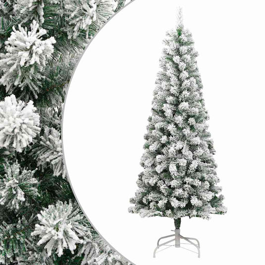 Vidaxl kunstkerstboom met scharnieren en sneeuw 180 cm