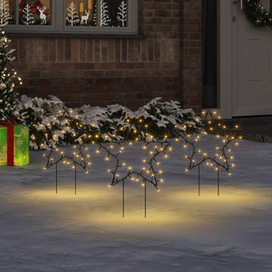 Vidaxl kerstverlichting ster 3 st met grondpinnen 50 led's 29 cm