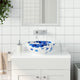 Vidaxl opzetwasbak rond φ41x14 cm keramiek wit en blauw