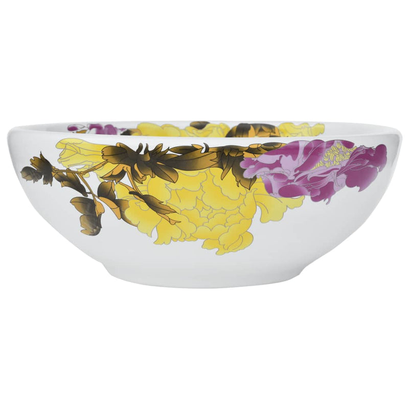 Load image into Gallery viewer, Vidaxl opzetwasbak rond φ41x14 cm keramiek meerkleurig
