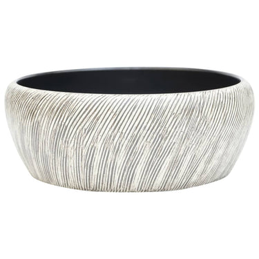 Vidaxl opzetwasbak rond φ41x14 cm keramiek zwart en grijs