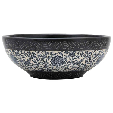 Vidaxl opzetwasbak rond φ41x14 cm keramiek zwart en blauw