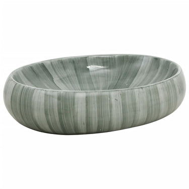 Vidaxl opzetwasbak ovaal 59x40x15 cm keramiek groen