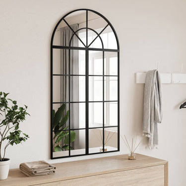 Vidaxl wandspiegel boog 60x110 cm ijzer zwart