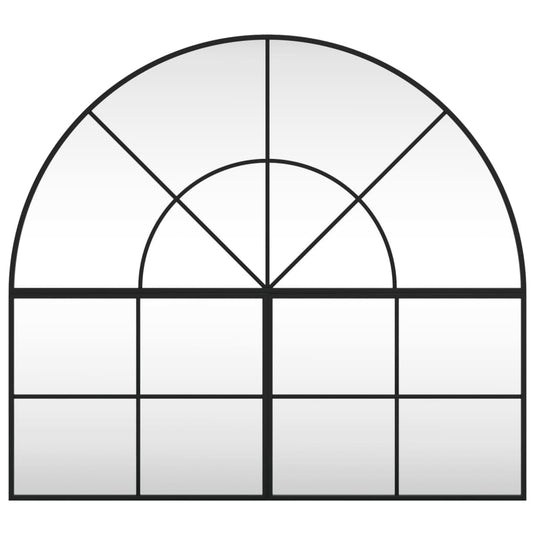 VidaXL Wandspiegel boog 100x90 cm ijzer zwart