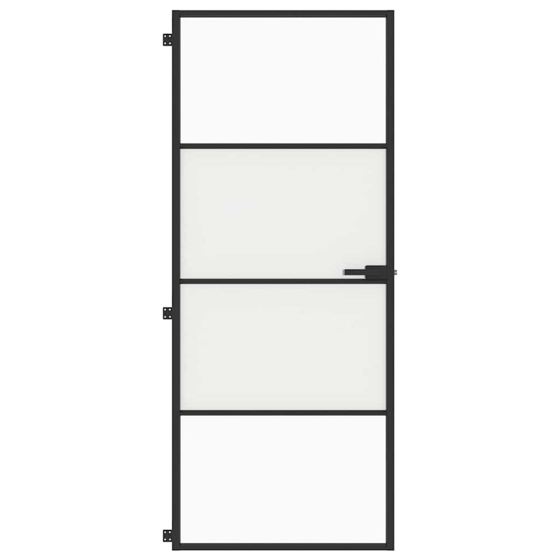 Load image into Gallery viewer, Vidaxl binnendeur smal 83x201,5 cm gehard glas en aluminium zwart
