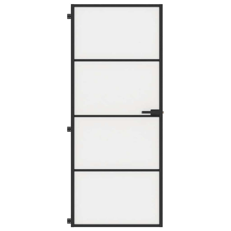 Load image into Gallery viewer, Vidaxl binnendeur smal 83x201,5 cm gehard glas en aluminium zwart
