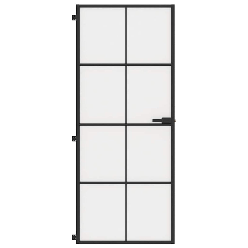 Load image into Gallery viewer, Vidaxl binnendeur smal 83x201,5 cm gehard glas en aluminium zwart
