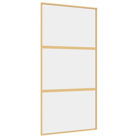 Vidaxl schuifdeur 102,5x205 cm helder esg-glas en aluminium goudkleur