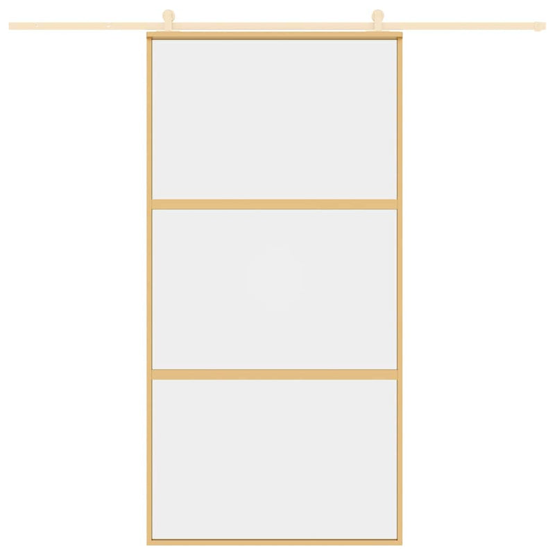 Load image into Gallery viewer, Vidaxl schuifdeur 102,5x205 cm helder esg-glas en aluminium goudkleur
