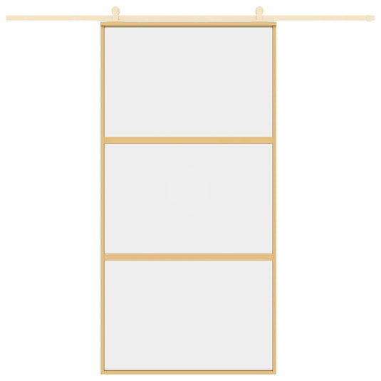 Vidaxl schuifdeur 102,5x205 cm helder esg-glas en aluminium goudkleur