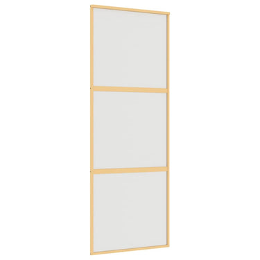 Vidaxl schuifdeur 76x205 cm mat esg-glas en aluminium goudkleurig