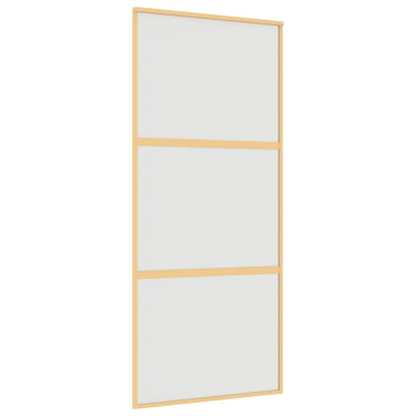 Vidaxl schuifdeur 90x205 cm mat esg-glas en aluminium goudkleurig