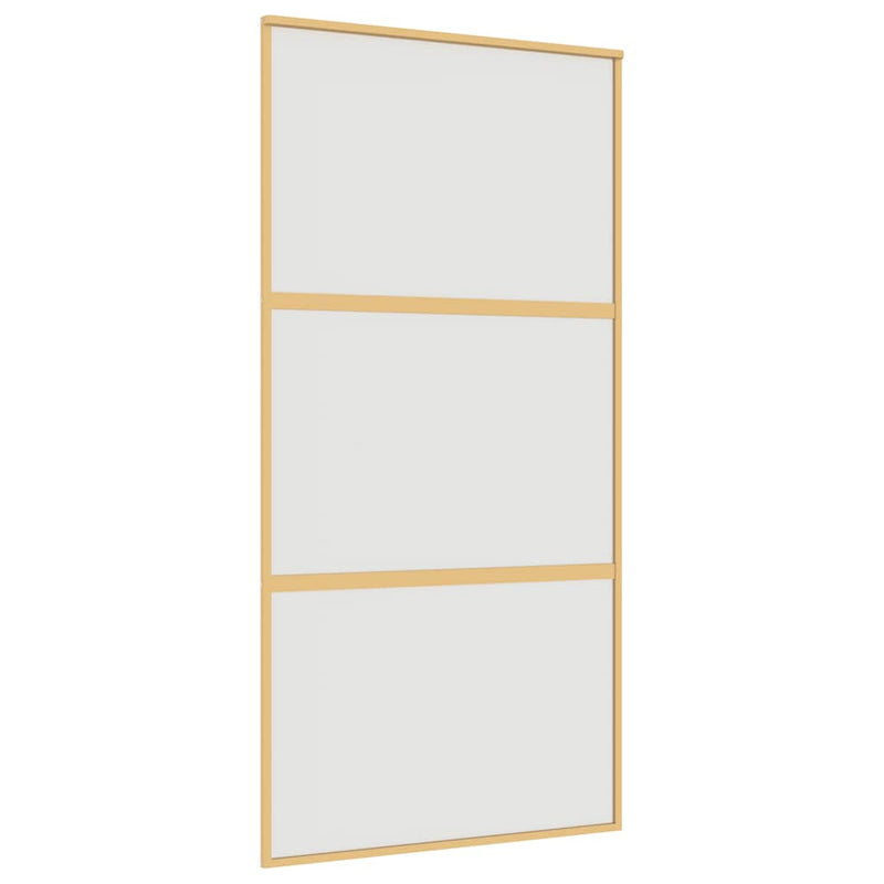 Load image into Gallery viewer, Vidaxl schuifdeur 102,5x205 cm mat esg-glas en aluminium goudkleurig
