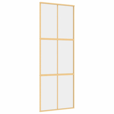 Vidaxl schuifdeur 76x205 cm helder esg-glas en aluminium goudkleurig