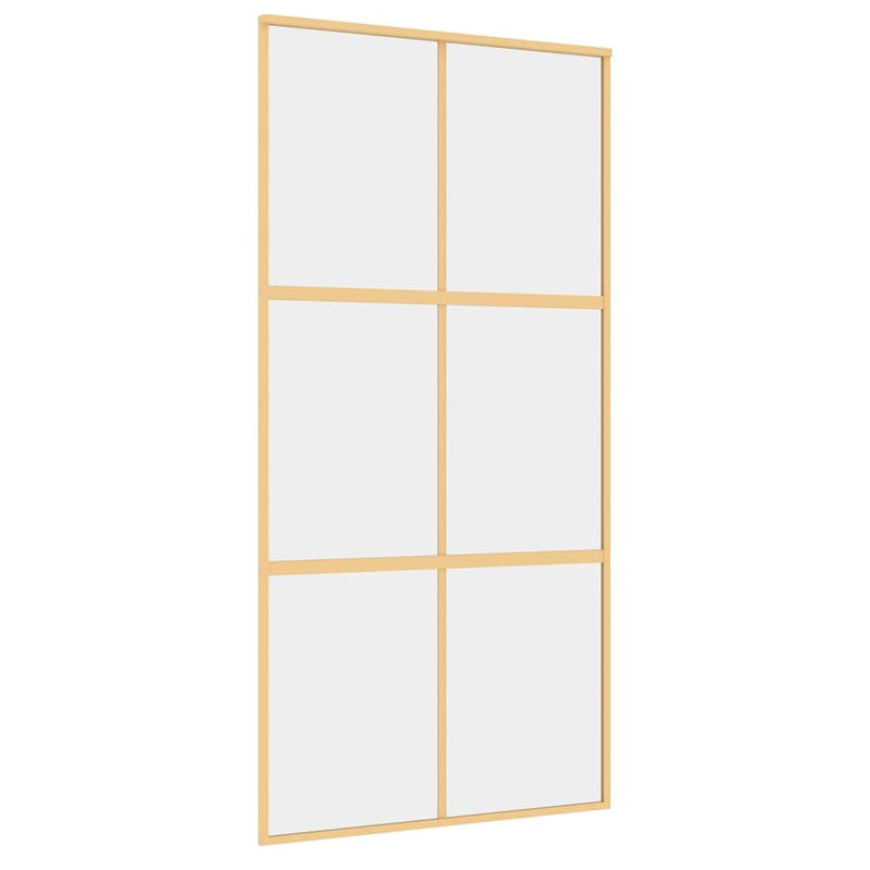 Load image into Gallery viewer, Vidaxl schuifdeur 102,5x205 cm helder esg-glas en aluminium goudkleur
