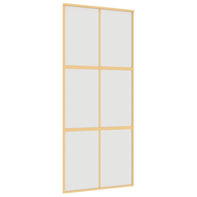 Load image into Gallery viewer, Vidaxl schuifdeur 90x205 cm mat esg-glas en aluminium goudkleurig
