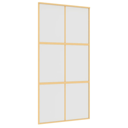 Vidaxl schuifdeur 102,5x205 cm mat esg-glas en aluminium goudkleurig